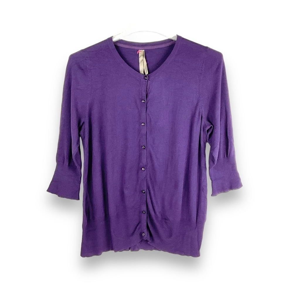 Dazzle Every Day Cardigan Sweater Lightweight Purple Knit Acrylic Womens Size 1X